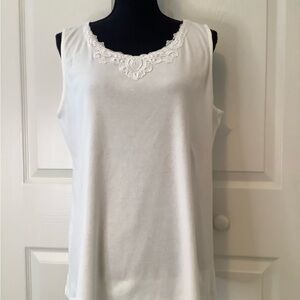 White Stag White Lace-Trim Sleeveless Tank